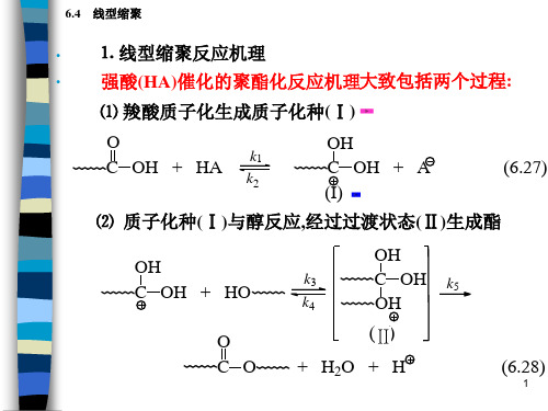 线型缩聚反应机理与动力学方程