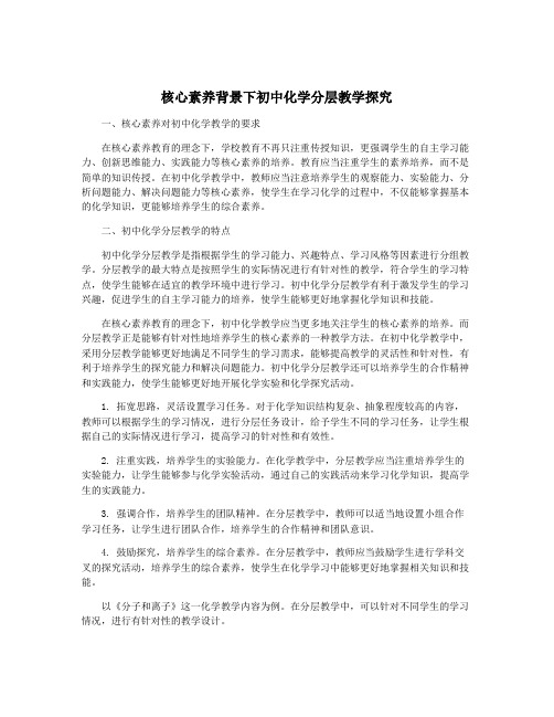 核心素养背景下初中化学分层教学探究