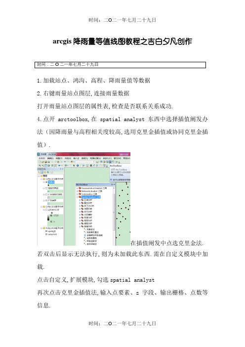 arcgis降雨量等值线图教程