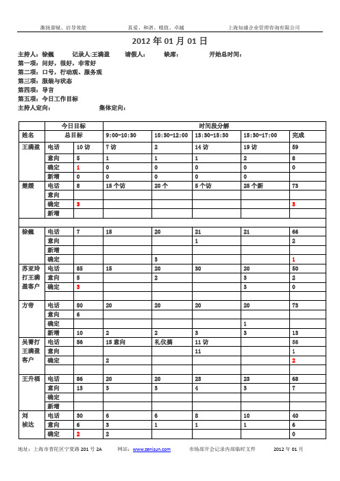 会议记录表格