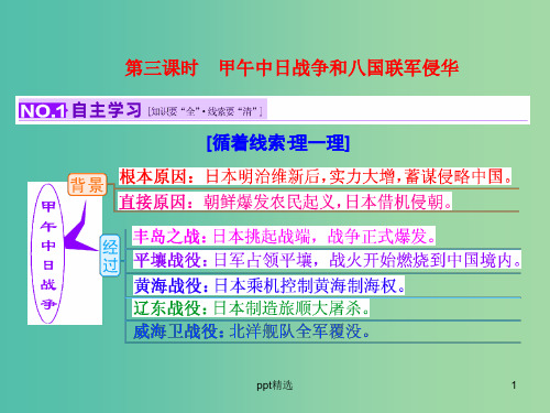 高考历史一轮复习 第三课时 甲午中日战争和八国联军侵华课件 新人教版必修1