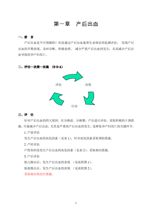 1-1产后出血的诊治流程