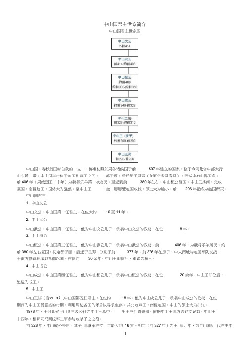 19中山国君主世系(资料丰富,内容详尽;已仔细校对,无错误)