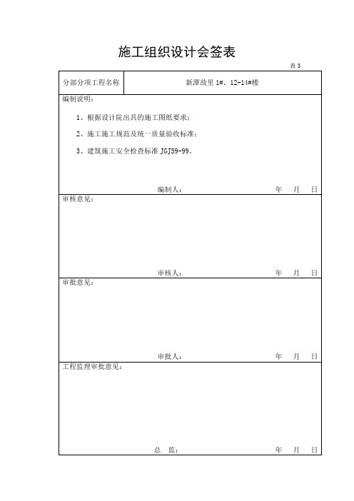 施工组织设计会签表