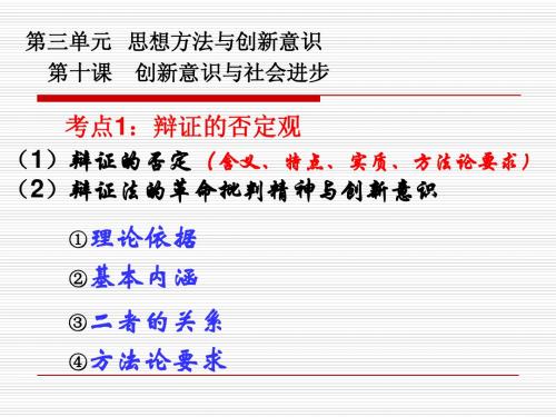 第十课 《创新意识与社会进步》复习课件