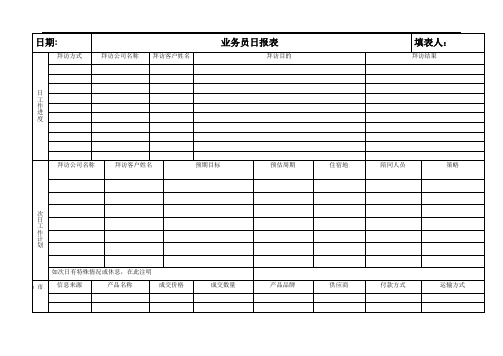 业务员日报表模板