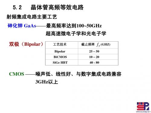 射频调制第五章低噪放4-2晶体管模型