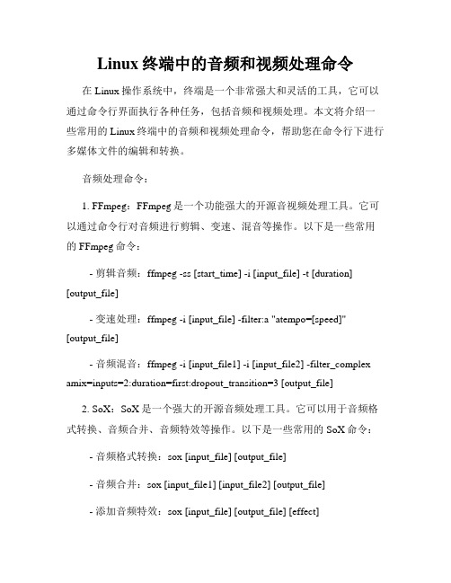 Linux终端中的音频和视频处理命令
