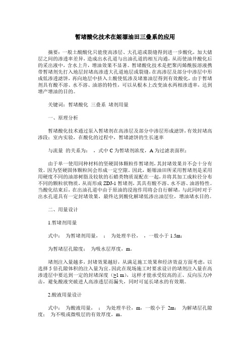 暂堵酸化技术在姬塬油田三叠系的应用