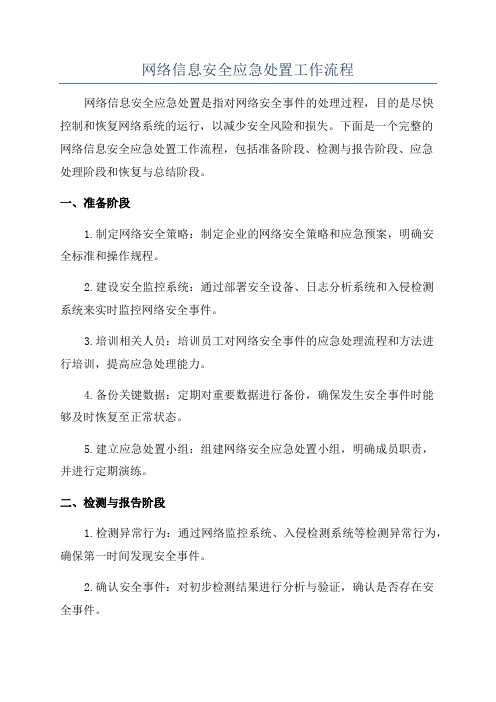 网络信息安全应急处置工作流程