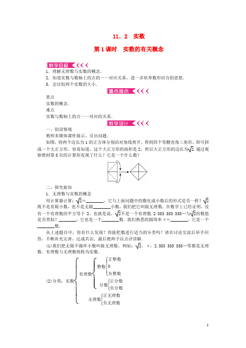 实数第1课时实数的有关概念教案新版华东师大版