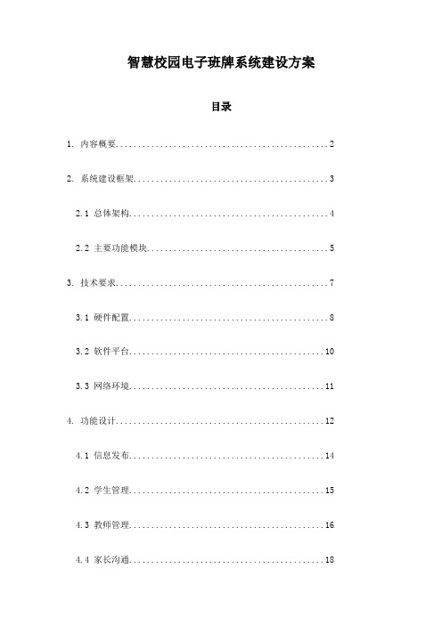 智慧校园电子班牌系统建设方案