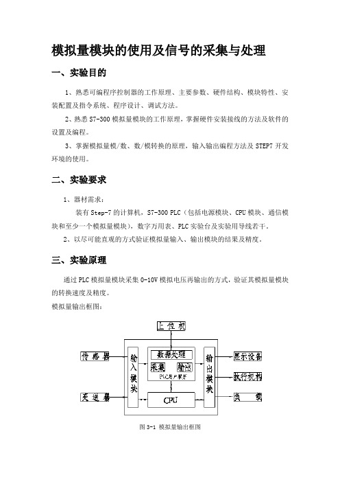 模拟量模块的使用及信号的采集与处理