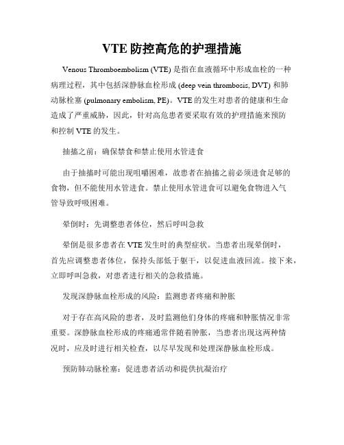 VTE防控高危的护理措施