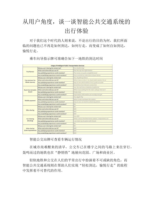 产品经理-从用户角度,谈一谈智能公共交通系统的出行体验