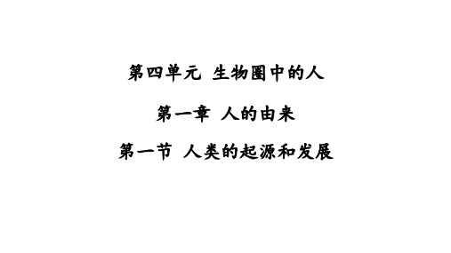 4.1.1人类的起源和发展课件2023--2024学年人教版生物七年级下册 (1)