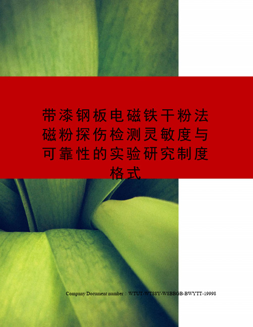 带漆钢板电磁铁干粉法磁粉探伤检测灵敏度与可靠性的实验研究制度格式