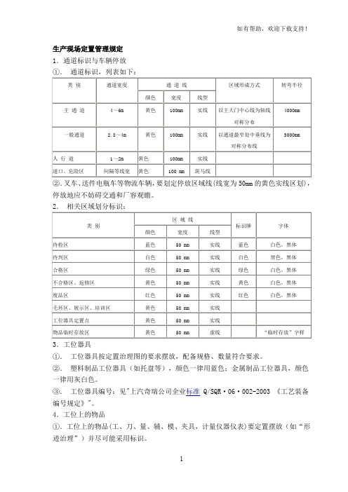 生产现场定置管理规定