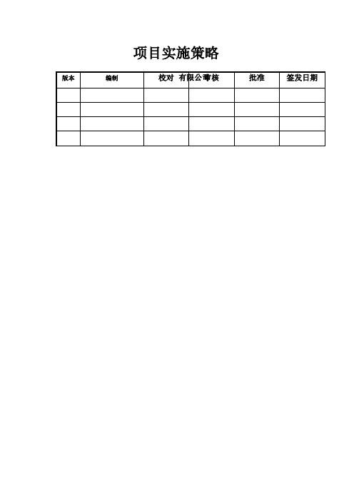 项目实施策略