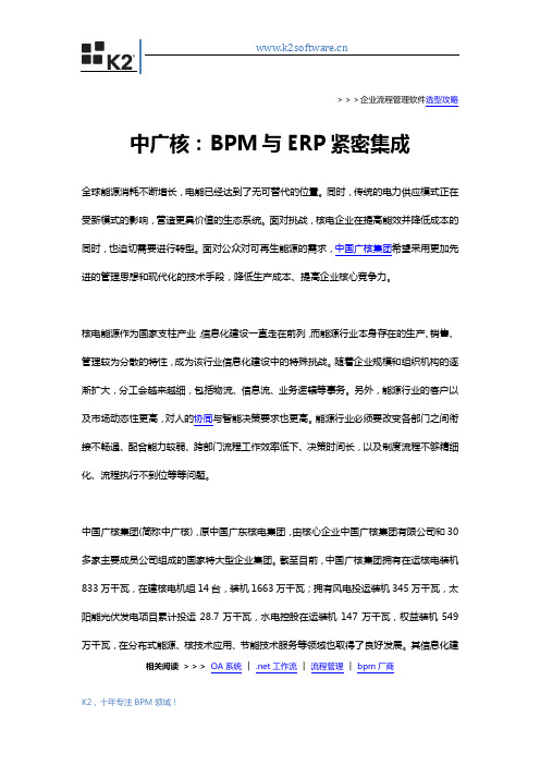 中广核：BPM与ERP紧密集成