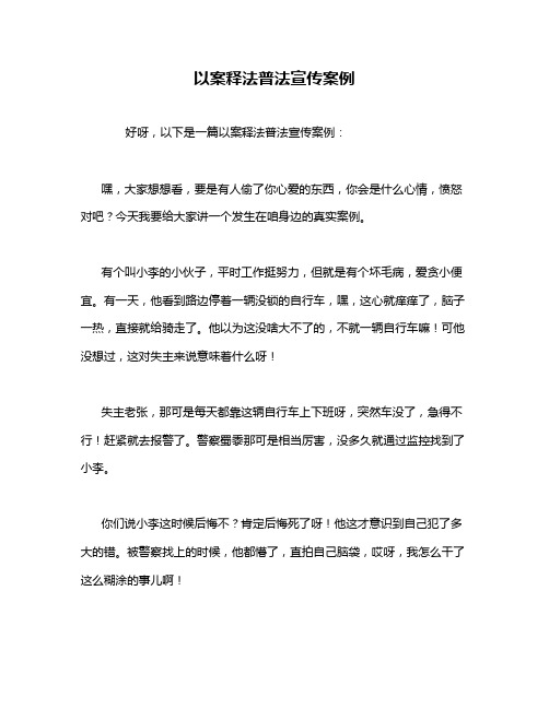 以案释法普法宣传案例