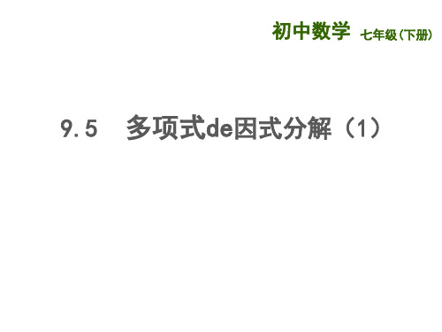 苏科初中数学七下《9.5 因式分解(一)》PPT课件 (8)