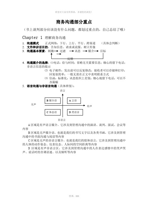 商务沟通部分重点