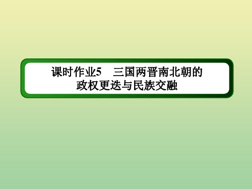 2021学年新教材高中历史第5课三国两晋南北朝的政权更迭与民族交融练习课件新人教版必修中外历史纲要上