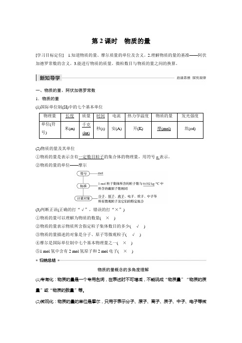 高中化学：物质的量