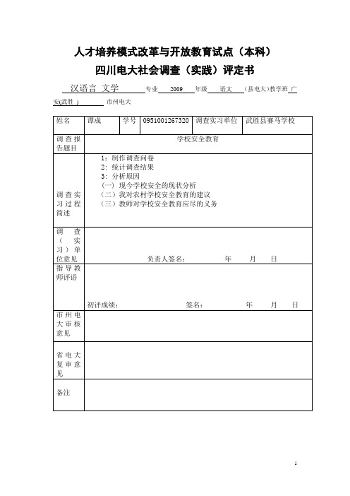 社会调查评定表(1)