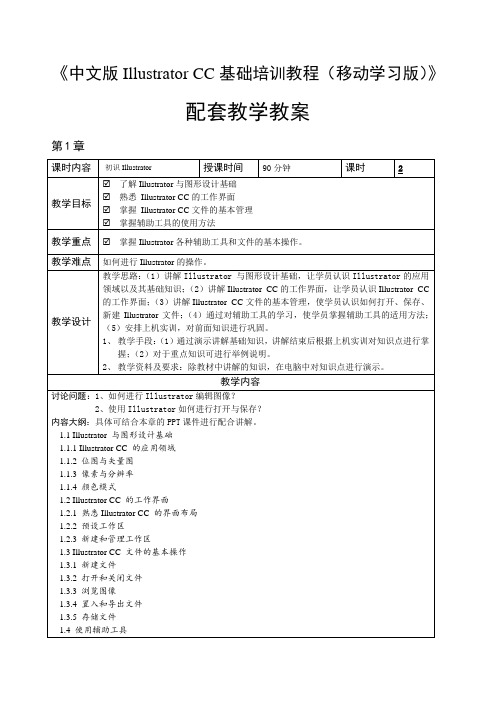 中文版IllustratorCC基础培训教学教案