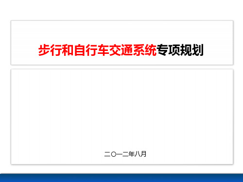 某某交通枢纽城市步行和自行车交通系统专项规划