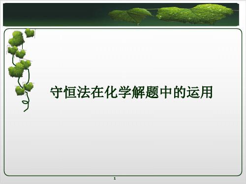 新高考二轮复习守恒法在化学解题中的运用 PPT精美版