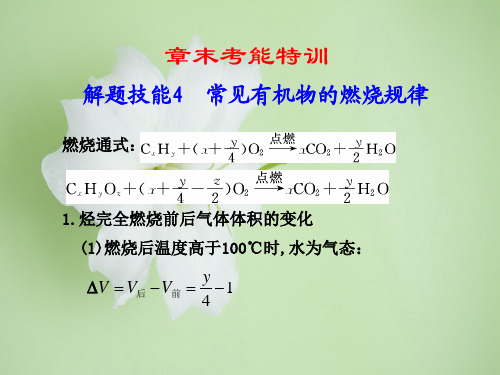 常见有机物的燃烧规律PPT教学课件