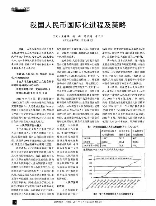 我国人民币国际化进程及策略