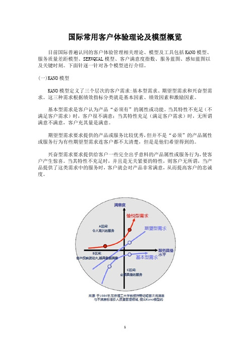 国际常用客户体验理论及模型概览