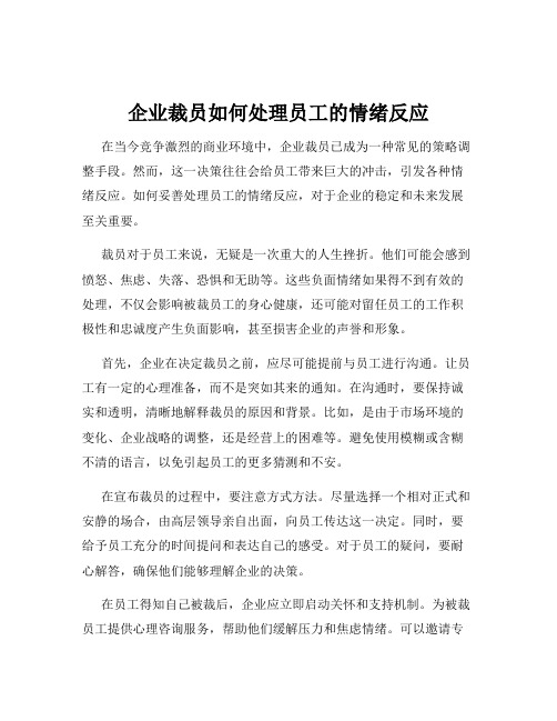 企业裁员如何处理员工的情绪反应