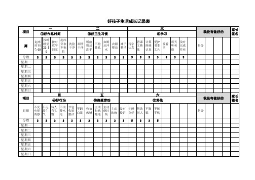 2019好孩子成长记录表