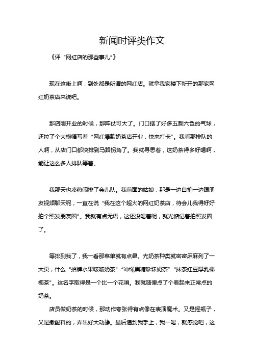 新闻时评类作文