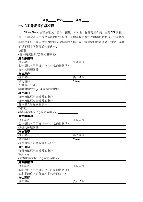 VB常用控件填空题