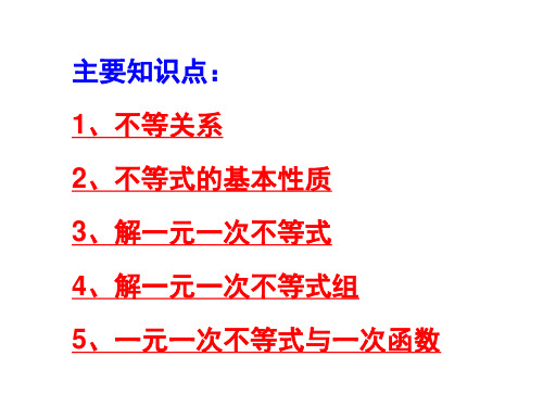 八年级数学不等式复习(PPT)4-4