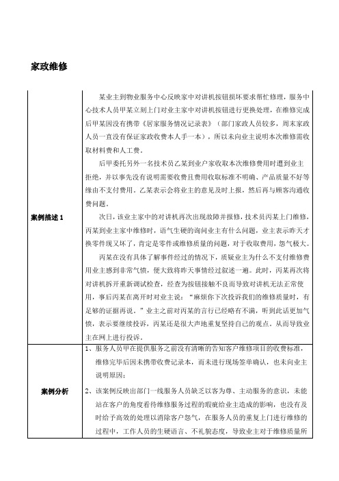 万科物业经典案例分析题库