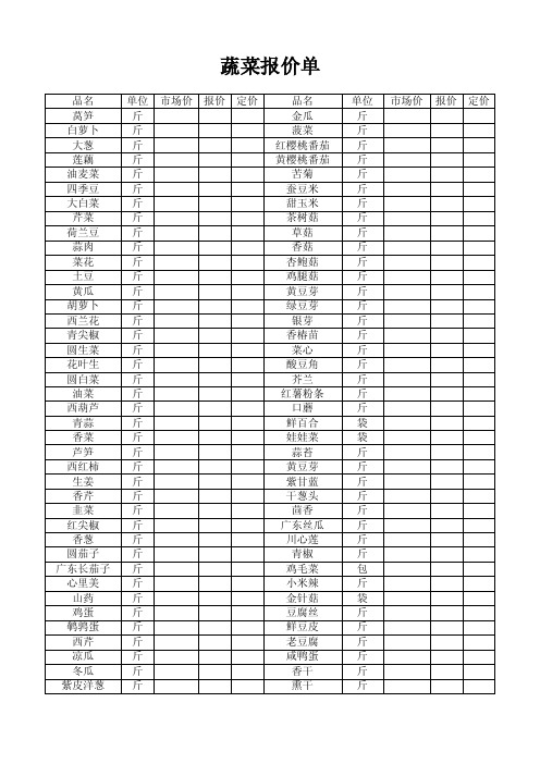 蔬菜报价单.docx