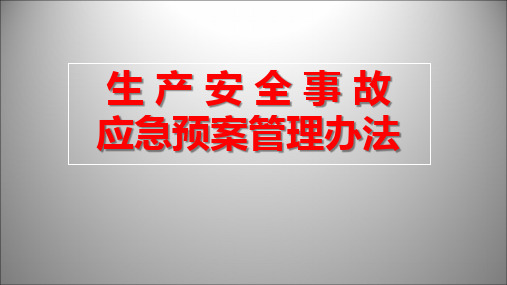 生产安全事故应急预案管理办法(2019)66