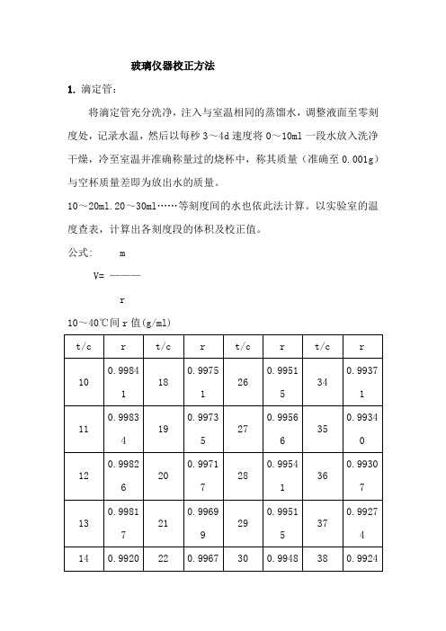 玻璃仪器校正方法