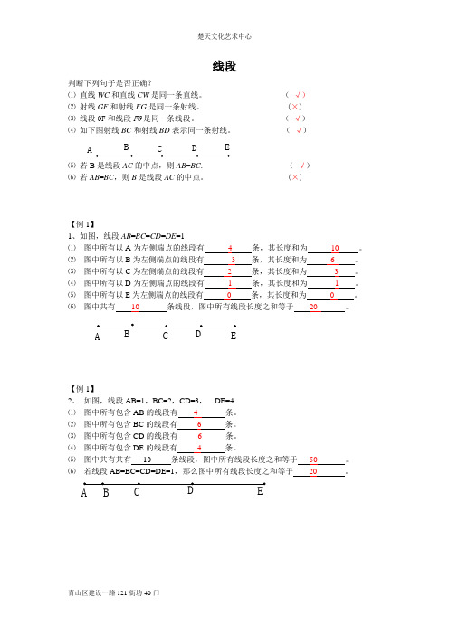 七年级数学线段专题(教学版)