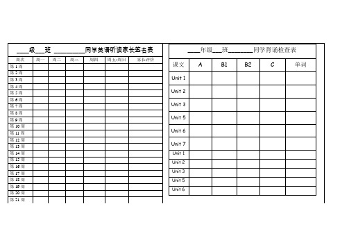 背诵预习签名表1