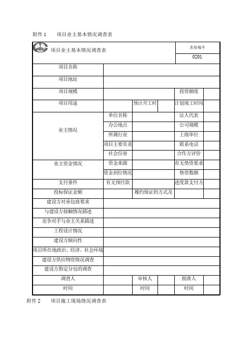 中国中铁股份公司工程项目精细化管理办法表格