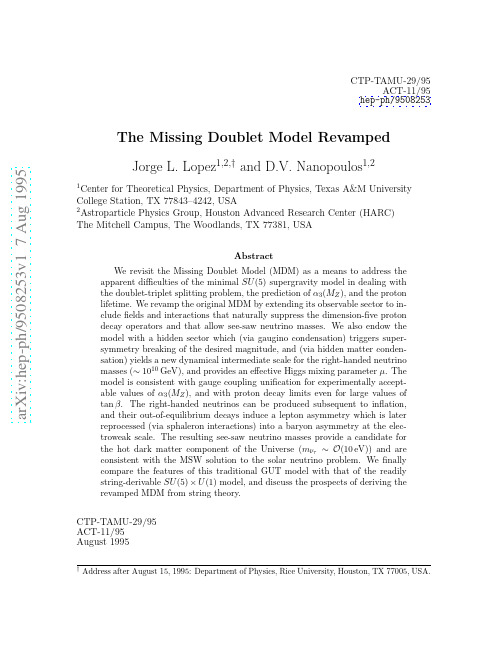 The Missing Doublet Model Revamped