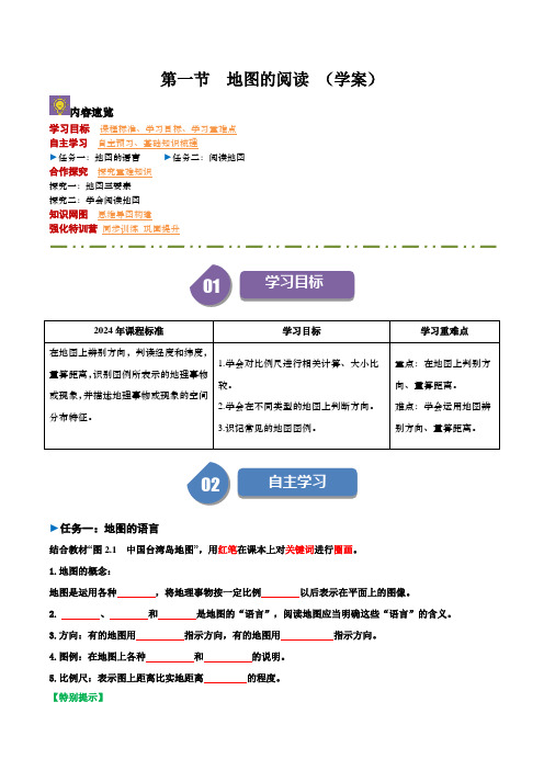 《地图的阅读》同步学与练(学生版)